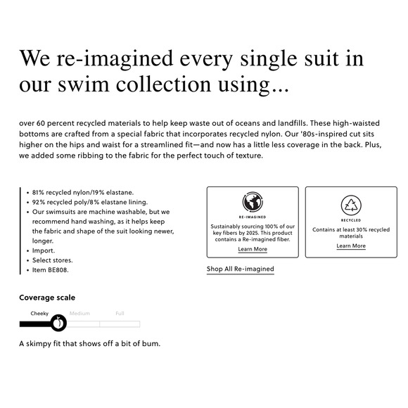 2/$15 NWT J. Crew Ribbed High-Rise Cheeky Bikini Bottom Black High-Cut Size 2X - Picture 10 of 11